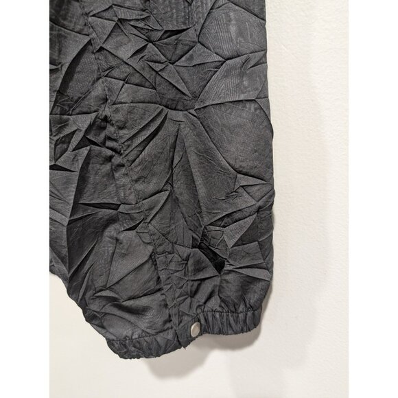 Chicos Womens Zenergy Hooded Jacket Black Full Zip Pockets Crinkle Fabric 3 (XL) - Picture 15 of 16